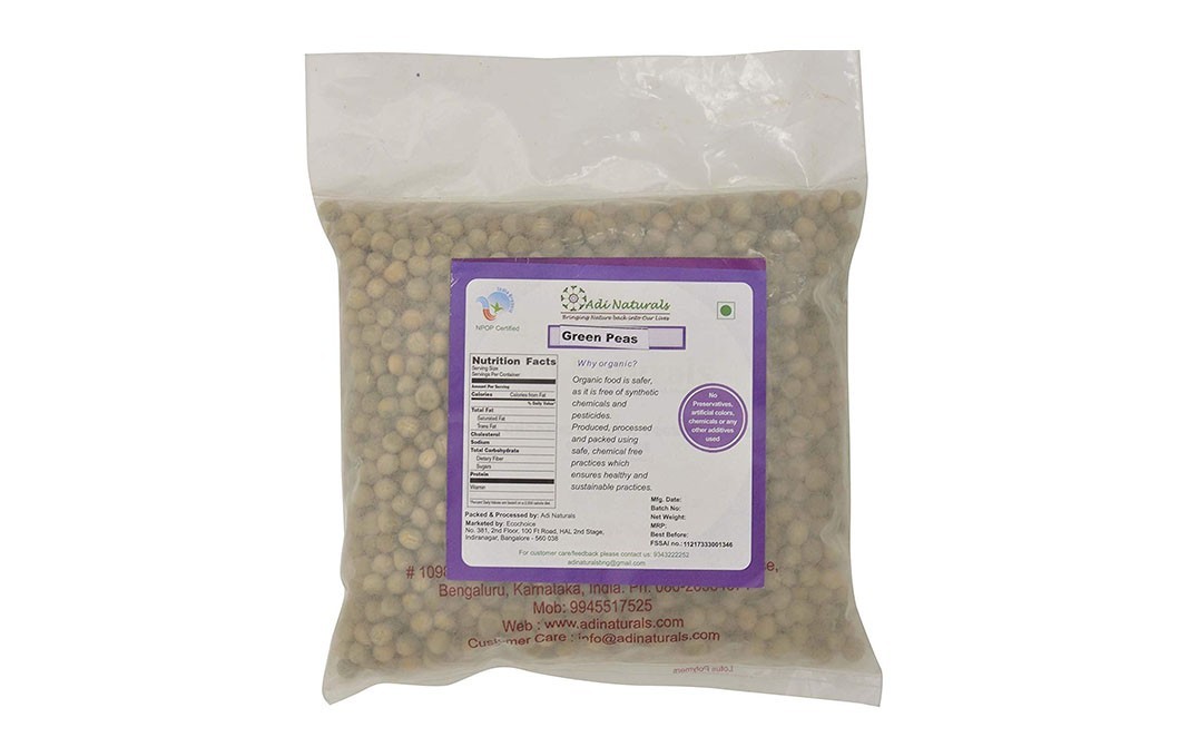 Adi Naturals Green Peas    Pack  500 grams